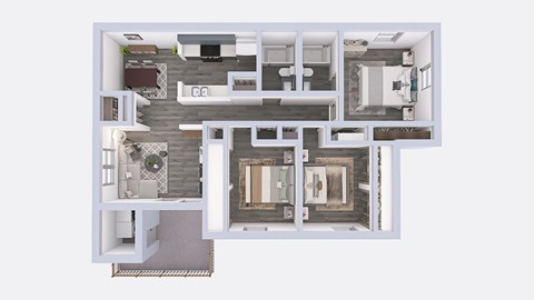 a floor plan of a house with a bedroom and a living room